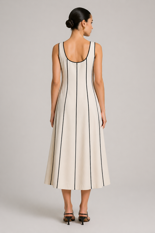 Contrast Line Midi Dress