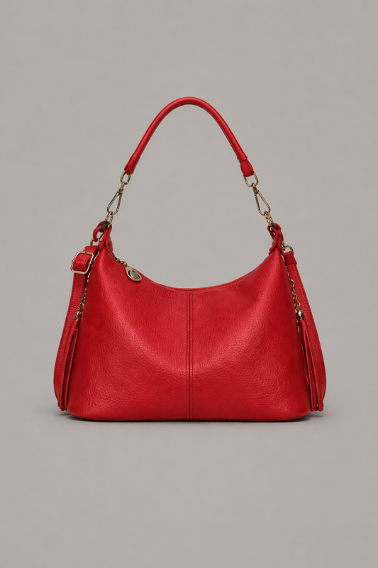 Soft Curve Leather Hobo
