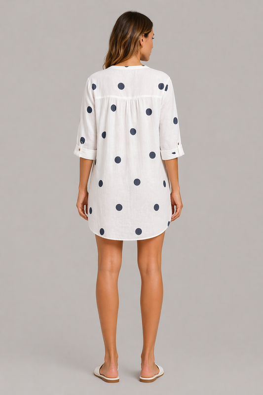 Printed V-Neck Relaxed Summer Dress