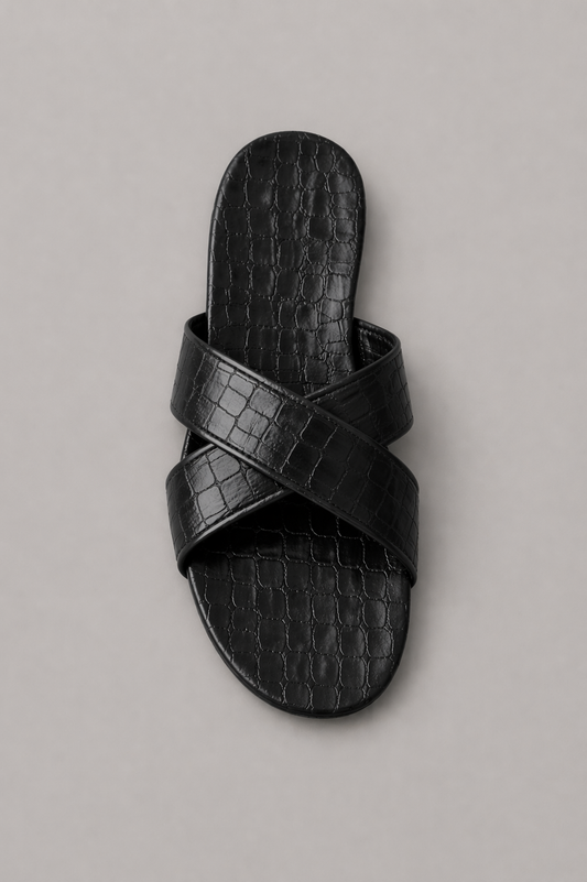 Cross Strap Slide Sandals