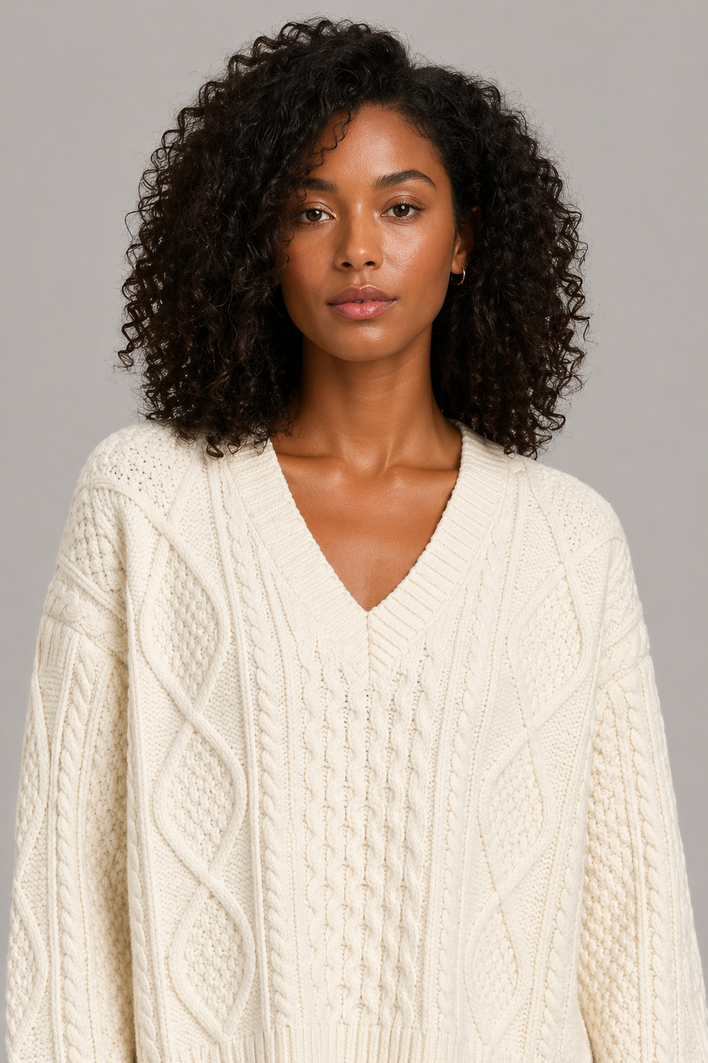 Diamond Knit V-Neck Sweater