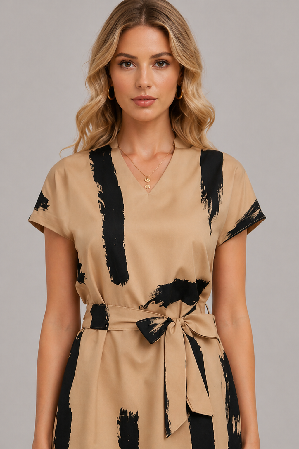Vintage Dot V-Neck Mini Dress