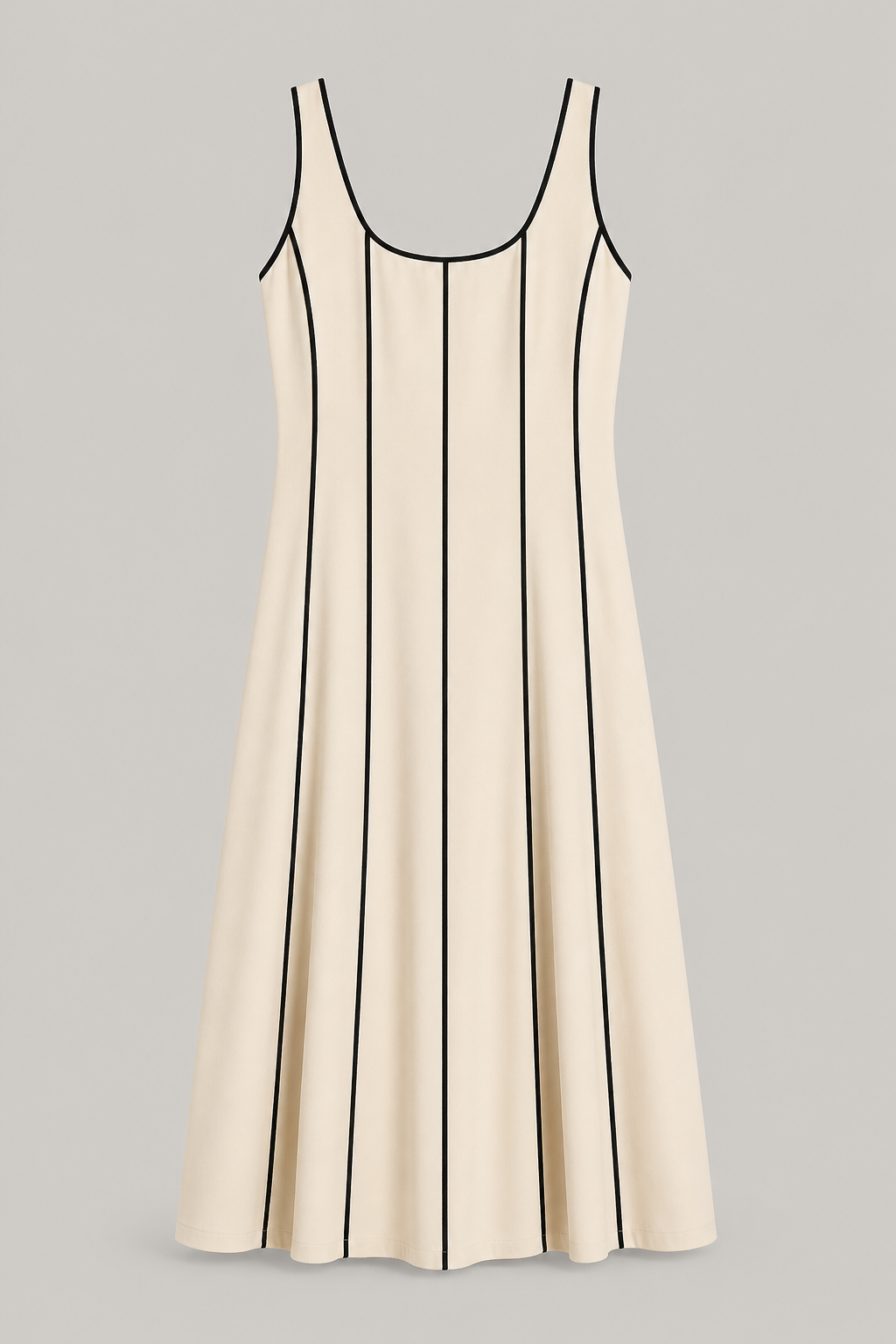 Contrast Line Midi Dress
