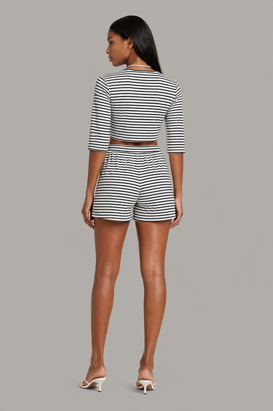 Striped Short Sleeve Set