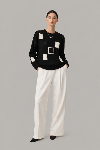 Patchwork Knit Sweater