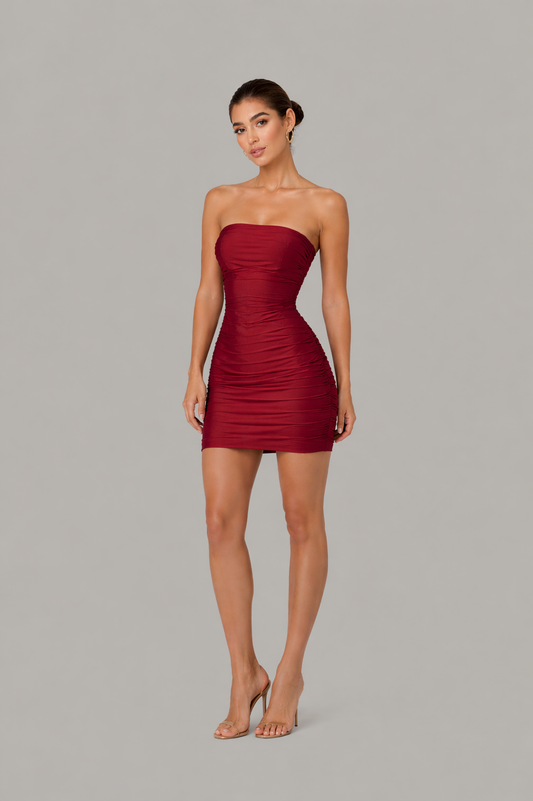 Minimalist Strapless Midi Dress