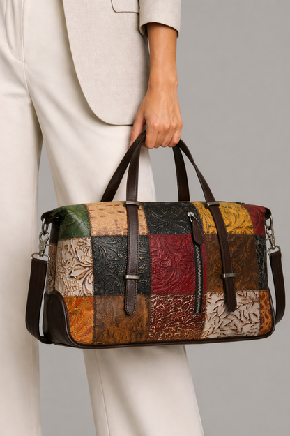 Panel Leather Weekender