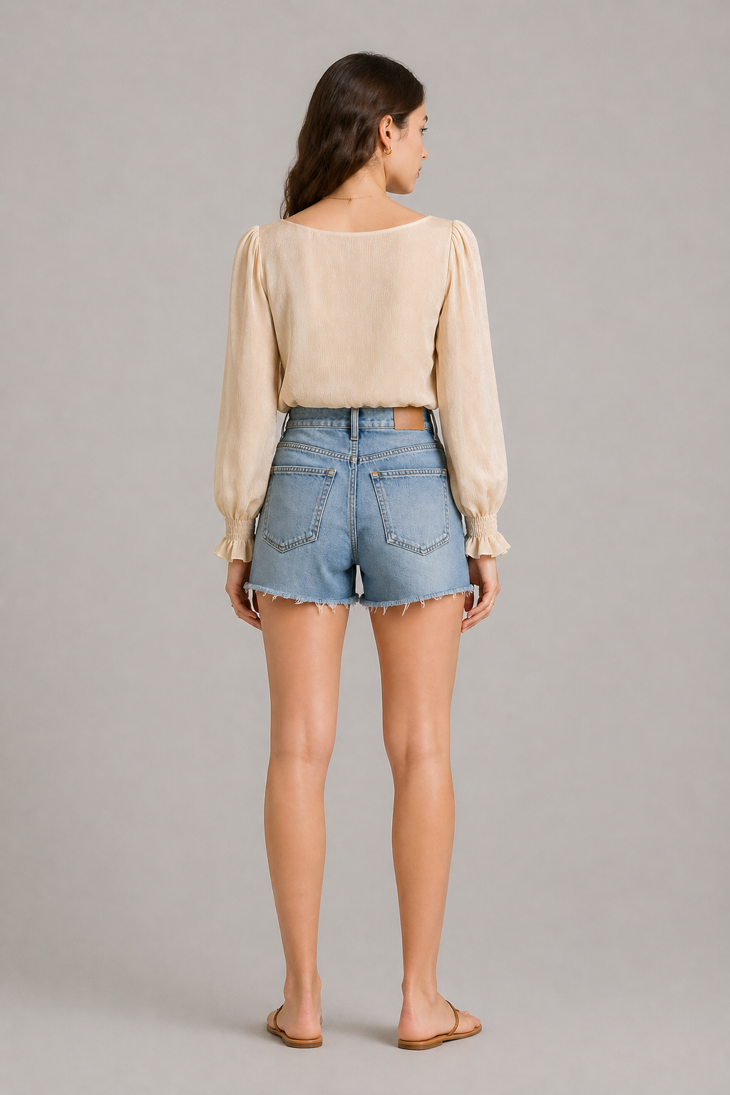 Chiffon Lantern Sleeve Off Shoulder Blouse
