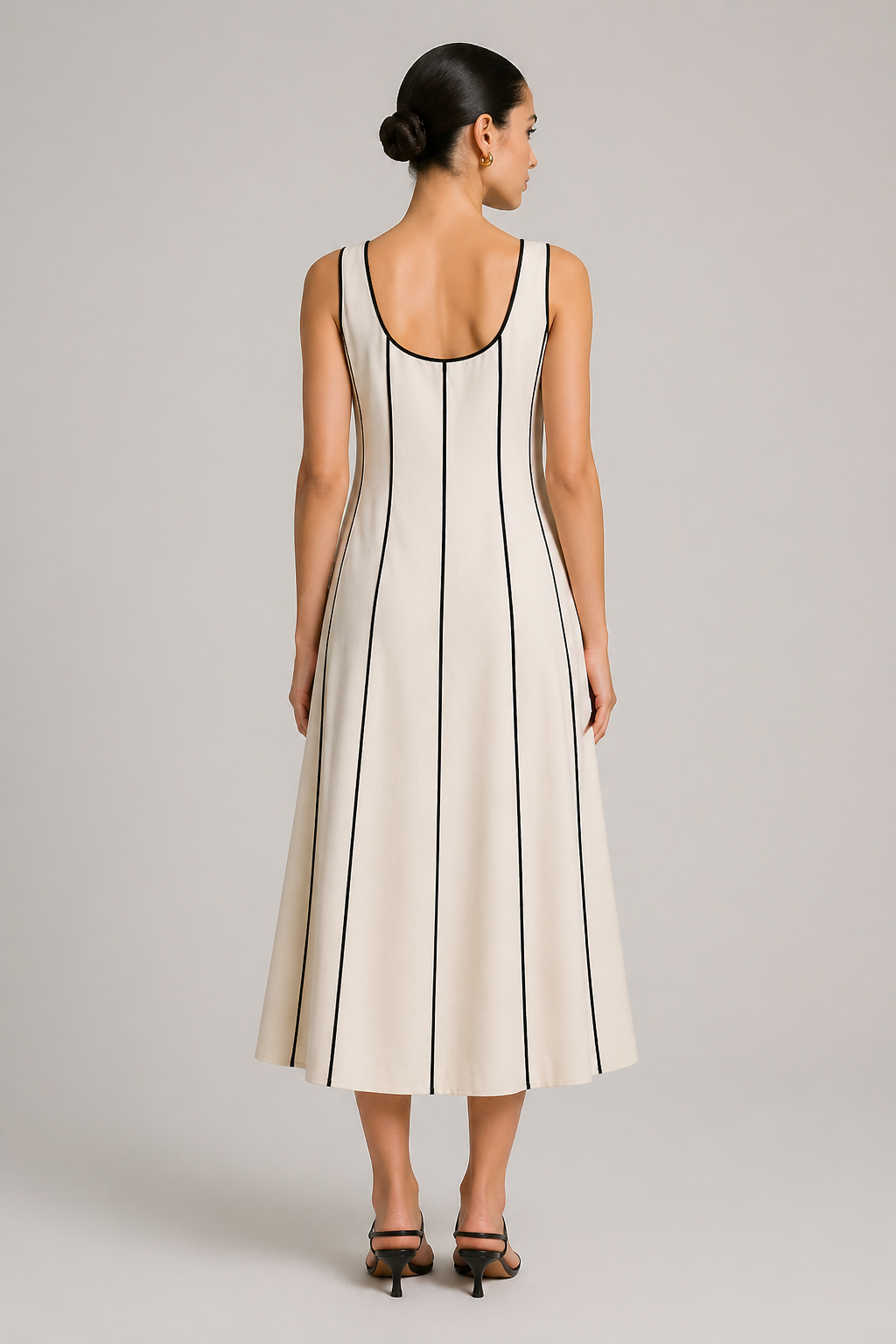 Contrast Line Midi Dress
