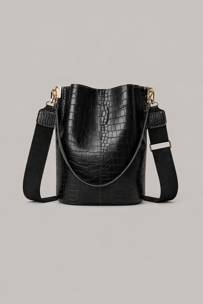 Stone Pattern Signature Bucket Bag
