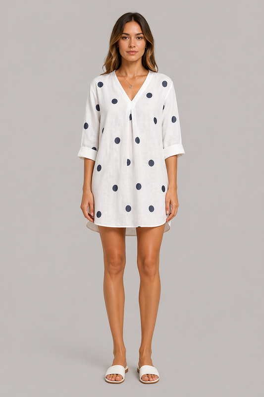 Printed V-Neck Relaxed Summer Dress