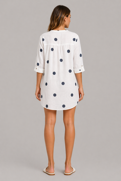 Printed V-Neck Relaxed Summer Dress