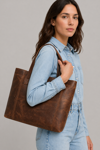 Crazy Horse Leather Handbag