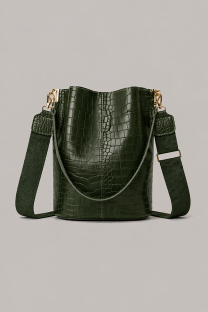 Stone Pattern Signature Bucket Bag