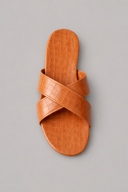 Cross Strap Slide Sandals