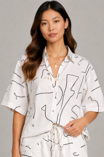 Printed Shirt & Shorts Set