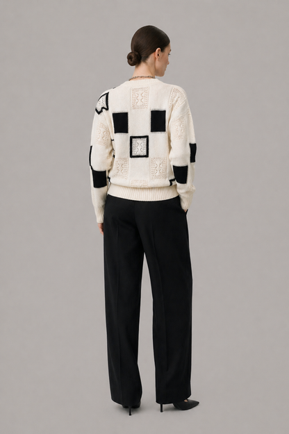 Patchwork Knit Sweater