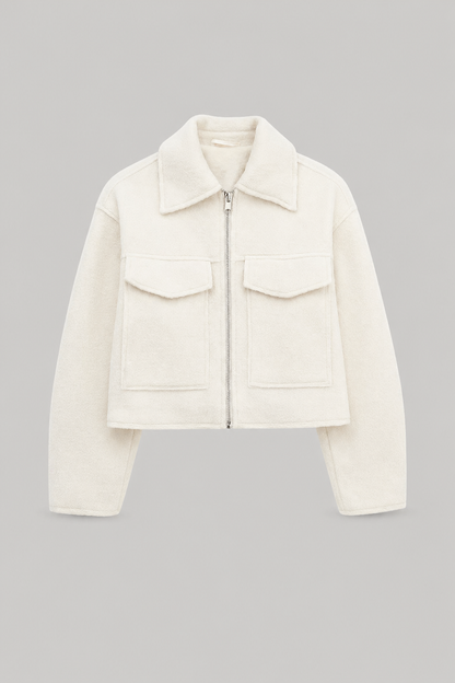 French Pearl Tweed Cropped Jacket