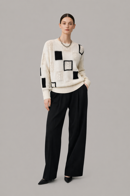Patchwork Knit Sweater