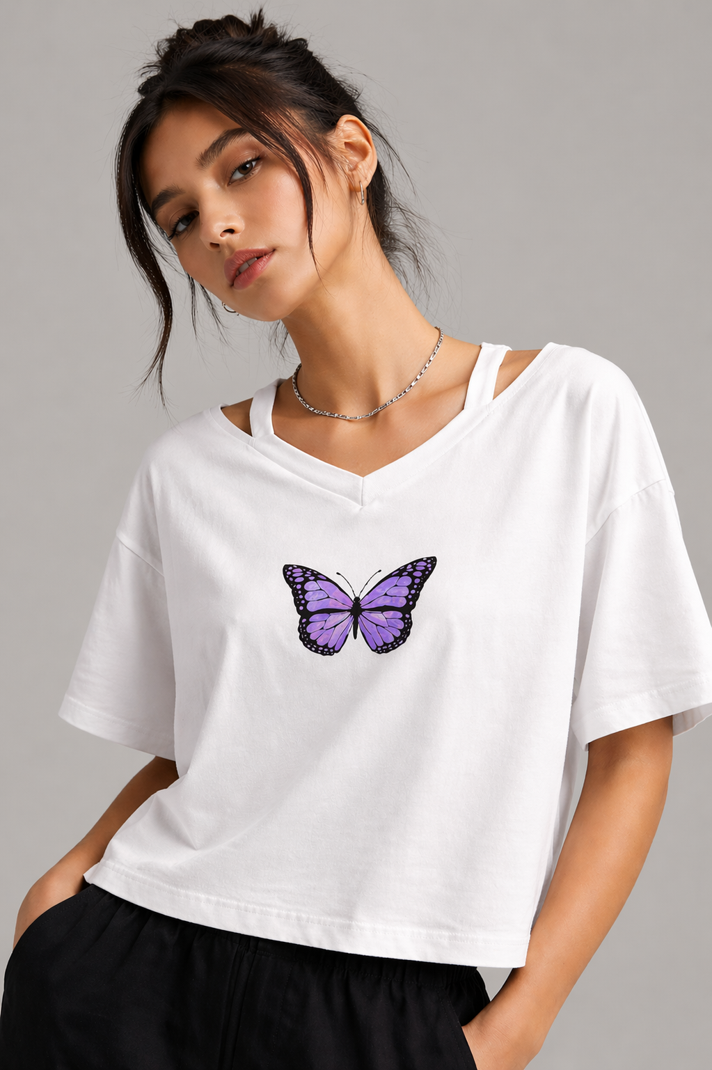 Vintage Butterfly Crop Top