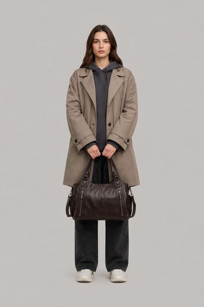 Large Minimal Leather Tote