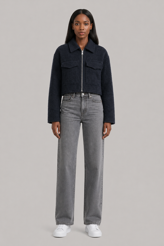 French Pearl Tweed Cropped Jacket