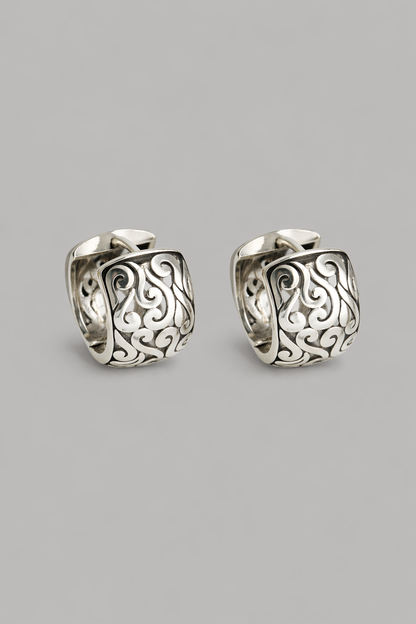 Engraved Hoop Earrings