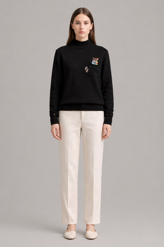 Embroidered Knit Sweater