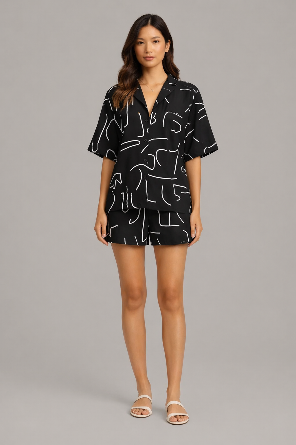 Printed Shirt & Shorts Set