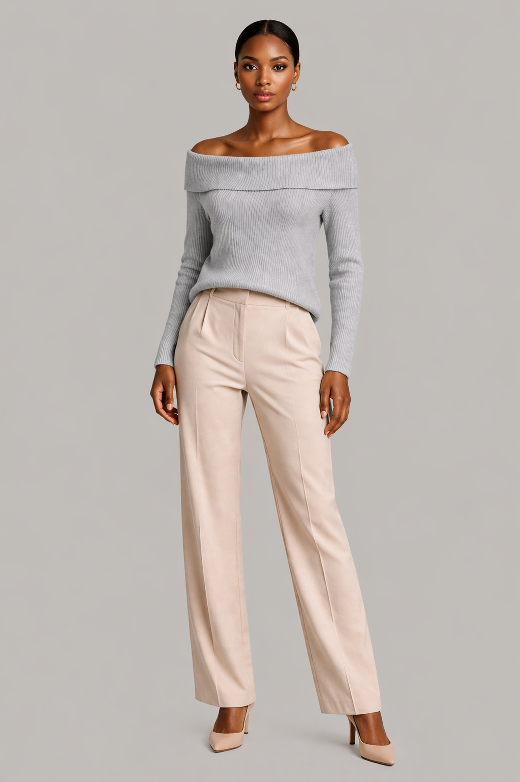 Off-Shoulder Knit Sweater