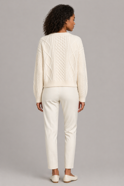 Diamond Knit V-Neck Sweater