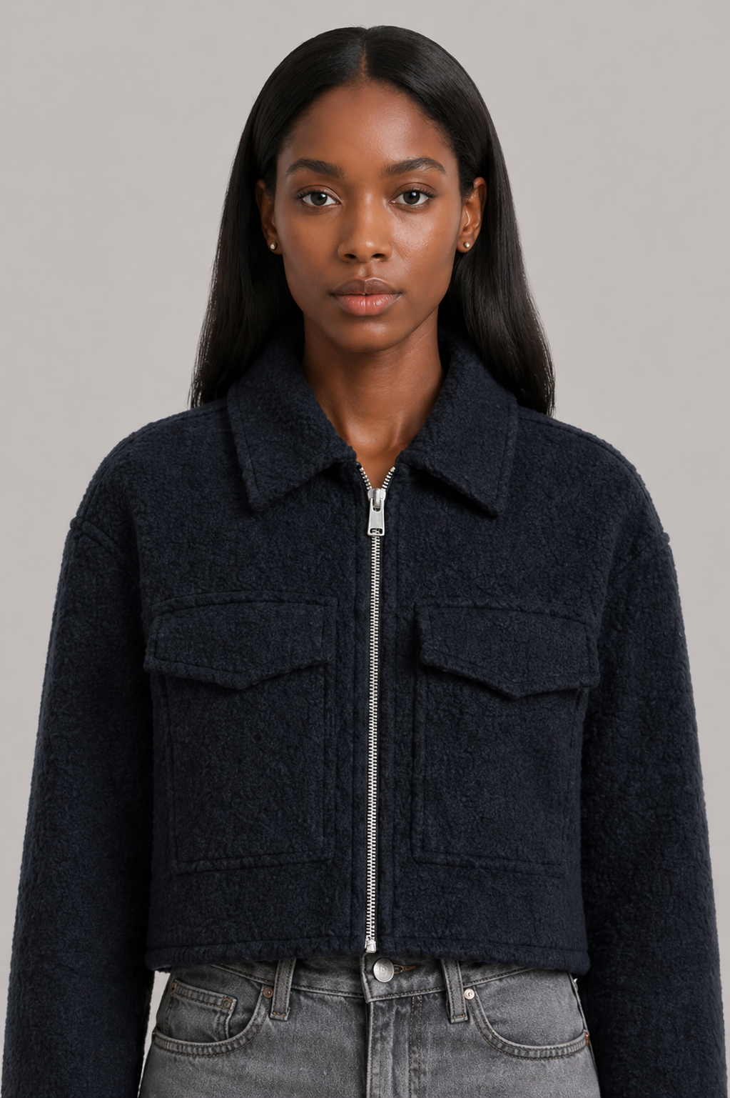 French Pearl Tweed Cropped Jacket
