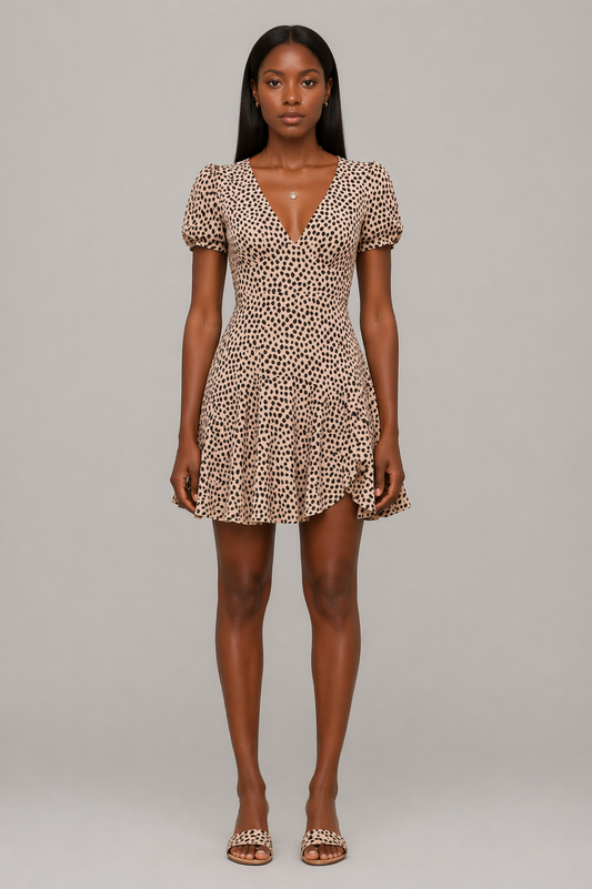 Ruffled V-Neck Dress
