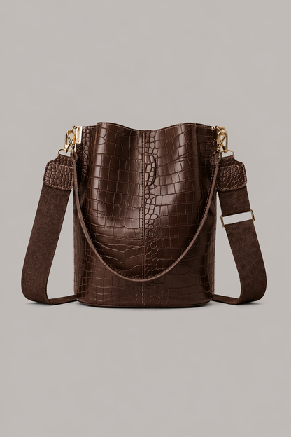 Stone Pattern Signature Bucket Bag