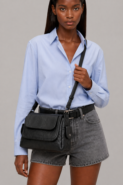 Minimal Flap Leather Crossbody