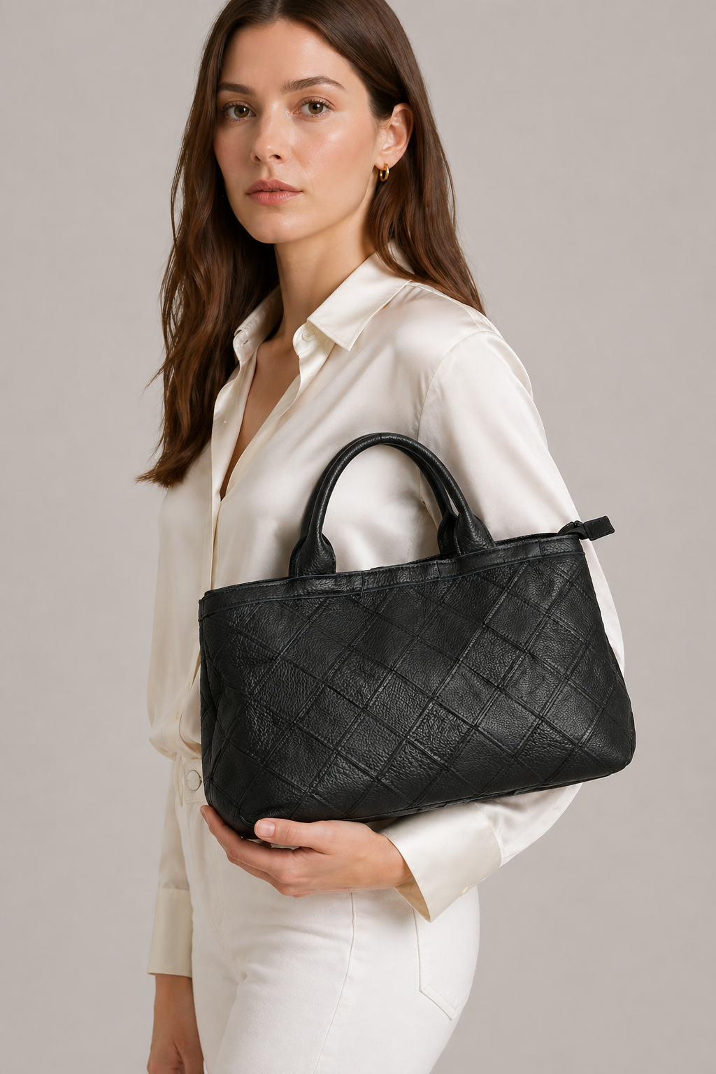 Quilted Leather Tote