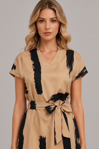 Vintage Dot V-Neck Mini Dress