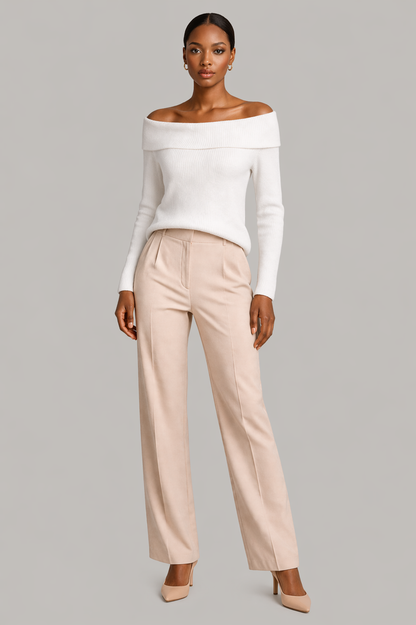 Off-Shoulder Knit Sweater