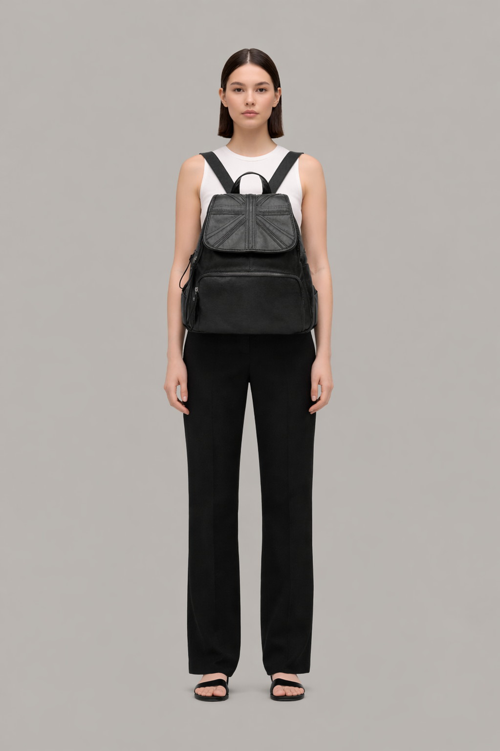 Structured Leather Backpack