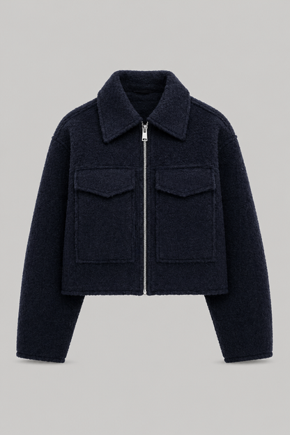 French Pearl Tweed Cropped Jacket