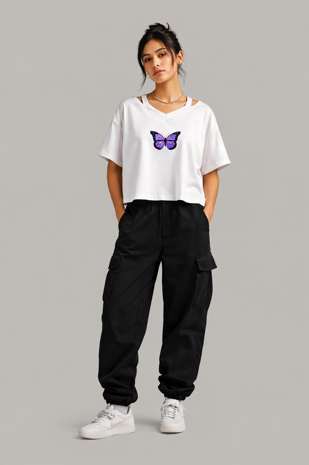 Vintage Butterfly Crop Top
