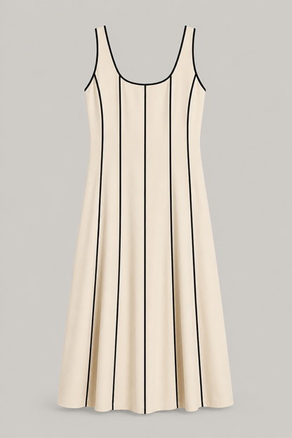 Contrast Line Midi Dress