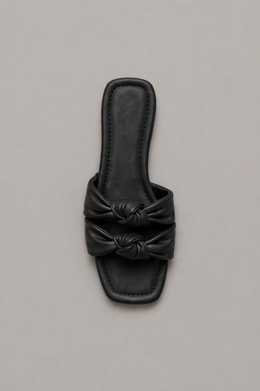 Double Bow Flat Sandals